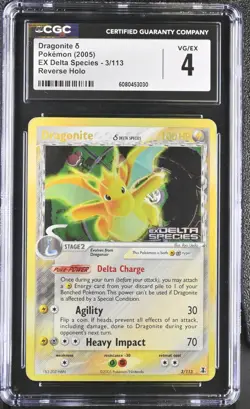 Pokemon Card CGC 4 Dragonite Holo Stamped EX Delta Species 3/112 - Image 1