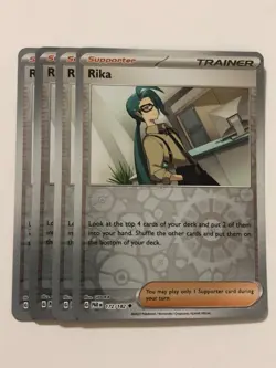 Pokemon Card Paradox Rift 4x Playset Reverse Holographic Rika 172/182 NM - Image 1