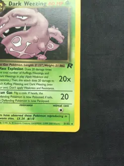 Pokemon Cards: Team Rocket 1st Edition Rare: Dark Weezing 31/82 - Image 4
