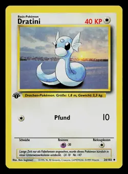 Pokemon Card - Dratini German 1st Edition Base Set 26/102 Uncommon - Image 1