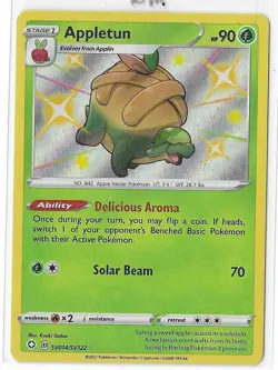 Appletun SV014/SV122 Shining Fates Shiny SWSH Holo Rare Pokemon TCG Card NM - Image 1