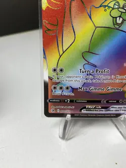 Greedent VMAX Rainbow Secret Rare 272/264 Fusion Strike Pokemon Card NM - Image 4