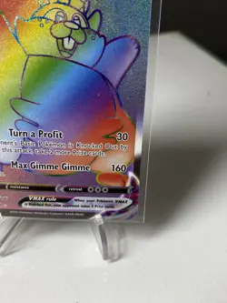 Greedent VMAX Rainbow Secret Rare 272/264 Fusion Strike Pokemon Card NM - Image 5