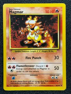 Magmar 36/102 Base Set Series UNCOMMON Basic POKEMON CARD 1999 - NM - Image 1