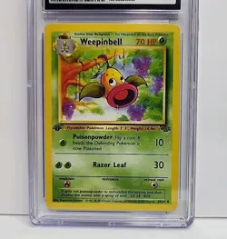 Weepinbell 1st Edition 48/68 Jungle 1999 Pokemon Card Graded CGC 7.5 Near Mint + - Image 3
