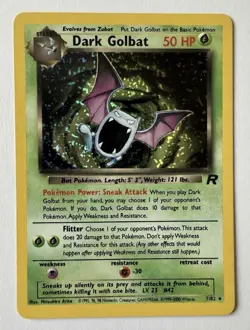 Dark Golbat 7/82 Team Rocket Rare 2000 WOTC Holo 50 HP Pokemon Card - Image 1