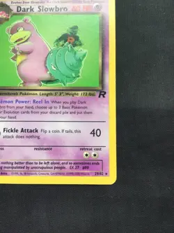 Pokemon Cards: Team Rocket 1st Edition Rare: Dark Slowbro 29/82 - Image 4