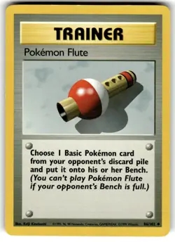 LP Pokemon Cards: Base Set Uncommon: Pokemon Flute 86/102 Trainer - Image 1