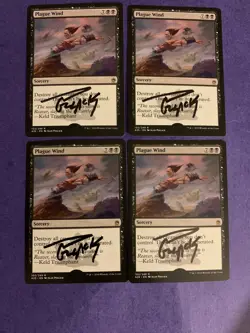 MTG Magic Plague Wind Signed Artist Proof Set W/Sketch X4 Masters 25 Pollack - Image 1
