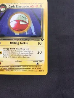 Pokemon Cards: Team Rocket 1st Edition Uncommon: Dark Electrode 34/82 - Image 4
