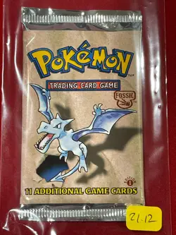 1999 Pokemon 1st Edition Fossil Booster Pack Factory sealed - Aerodactyl - Image 1
