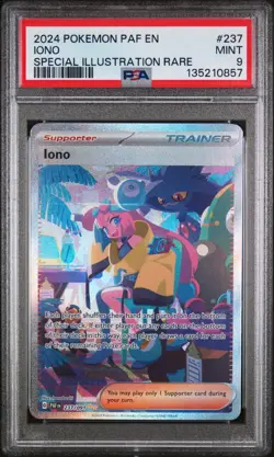 Pokemon - Iono 237/091 SIR - Paldean Fates PSA 9 MNT Special Illustration Rare - Image 1