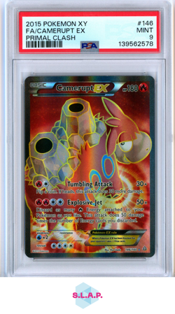 FA/CAMERUPT EX PRIMAL CLASH POKEMON XY PRIMAL CLASH 2015 146 PSA 9 - Image 1