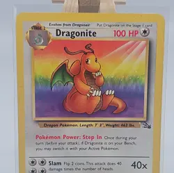 1999 Pokemon Fossil Dragonite 19/62 Graded non PSA - RAW - Image 4