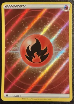 Pokemon Fire Energy 153/159 Crown Zenith Textured Full Art Holo Rare - Image 1