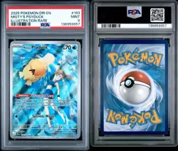 2025 POKEMON DRI EN-DESTINED RIVALS #193 MISTY'S PSYDUCK ILLUSTRATION RARE PSA 9 - Image 3