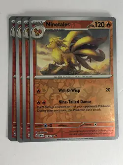 Pokemon TCG Obsidian Flames 4x Playset Reverse Holographic Ninetales 029/197 NM - Image 1