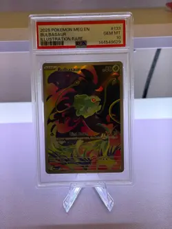 2025 POKEMON MEG EN-MEGA EVOLUTION ILLUSTRATION RARE #133 BULBASAUR PSA 10 - Image 1