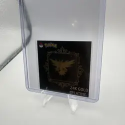 24k Gold Plated Pokemon Zapdos Sticker (original plastic) - Image 1