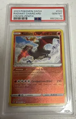 PSA 10 2023 Pokemon Sword And Shield Crown Zenith #020 Radiant Charizard - Image 1