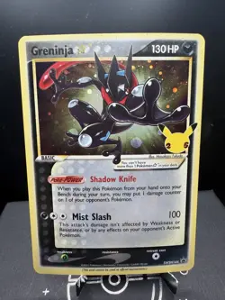 Pokemon TCG SWSH Celebrations Greninja SWSH144 Gold Star Black Star Promo DMG - Image 1