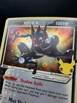 Pokemon TCG SWSH Celebrations Greninja SWSH144 Gold Star Black Star Promo DMG - Image 2