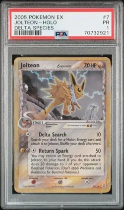 PSA 1 Jolteon 7/113 EX Delta Species Holo Foil 2005 Pokemon PR - Image 1
