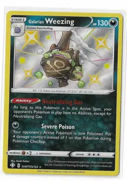 Pokemon Galarian Weezing SV077/SV122 Shining Fates: Shiny Vault Holo Rare - NM - Image 1