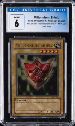 2002 YU-GI-OH! N. AMERICAN ENGLISH #MP1-001 MILLENNIUM SHIELD CGC 6 - Image 1