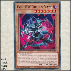Evil HERO Vicious Claws - ALIN-EN005 - Common 1st Edition Yugioh - Image 1