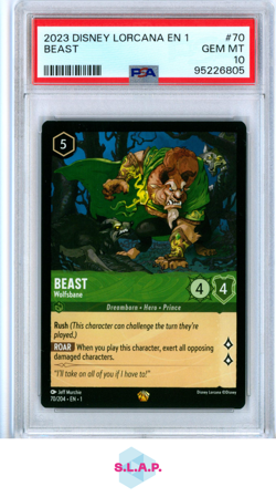 BEAST DISNEY LORCANA EN 1-THE FIRST CHAPTER 2023 70 PSA 10 - Image 1