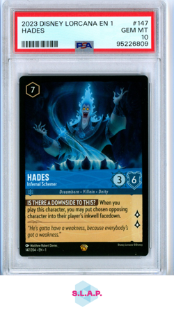 HADES DISNEY LORCANA EN 1-THE FIRST CHAPTER 2023 147 PSA 10 - Image 1