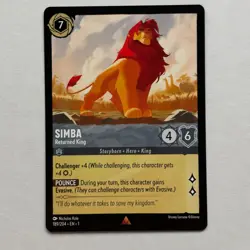 Simba 189/204 Disney Lorcana The First Chapter Regular Rare Card NM - Image 1