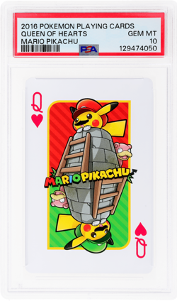 2016 Pokemon Playing Card Queen of Hearts Mario Pikachu # PSA 10 - Image 1