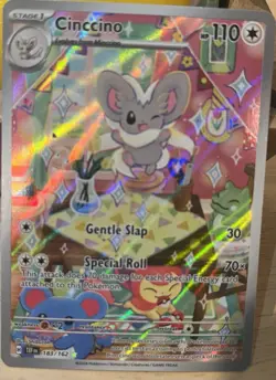 Pokemon Cinccino Illustration Rare SV05 Temporal Forces Holo Card 183/162 - Image 1
