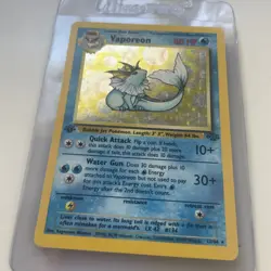 Vaporeon Pokemon Card Holo 1st Edition 12/64 Rare Jungle Set 1999 WOTC Vtg LP MP - Image 1