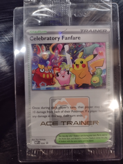 Celebratory fanfare Ace Trainer Card unopened and sealed - Image 1