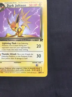 Pokemon Cards: Team Rocket 1st Edition Uncommon: Dark Jolteon 38/82 - Image 4