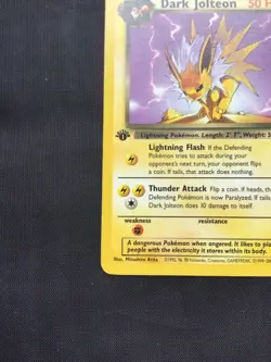 Pokemon Cards: Team Rocket 1st Edition Uncommon: Dark Jolteon 38/82 - Image 5