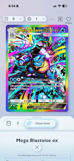 Mega Blastoise EX – Pokemon TCG Pocket - ENG - (Digital Card - Trade Anything!) - Image 1