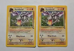 X2 Aerodactyl Holo Fossil Set Pokemon Card MP-LP 1/62 - Image 1