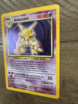 Pokemon TCG Alakazam Base Set Holo Card 1/102 Unlimited Rare - Image 4