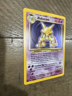 Pokemon TCG Alakazam Base Set Holo Card 1/102 Unlimited Rare - Image 5