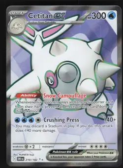 Cetitan ex Ultra Rare Holofoil 210/182 NM SV10: Destined Rivals Pokemon Card - Image 1