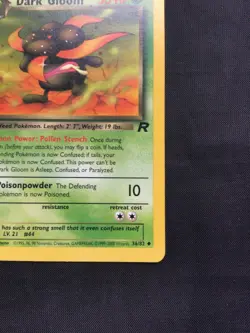 Pokemon Cards: Team Rocket 1st Edition Uncommon: Dark Gloom 36/82 - Image 4