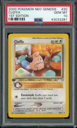 PSA 10 Cleffa 1st Edition Neo Genesis 20/111 Rare Pokemon Card - Image 1