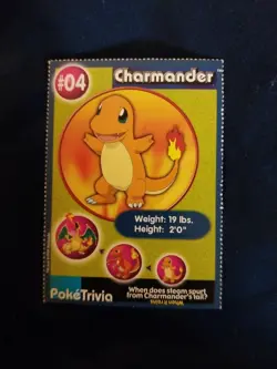 Vtg POKEMON Pokemon Burger King CHARMANDER 04 TRADING CARD Promo Nintendo BK Tcg - Image 1