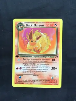 Pokemon Cards: Team Rocket 1st Edition Uncommon: Dark Flareon 35/82 - Image 1