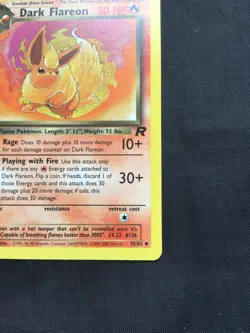Pokemon Cards: Team Rocket 1st Edition Uncommon: Dark Flareon 35/82 - Image 4