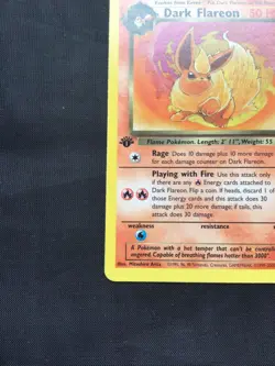 Pokemon Cards: Team Rocket 1st Edition Uncommon: Dark Flareon 35/82 - Image 5